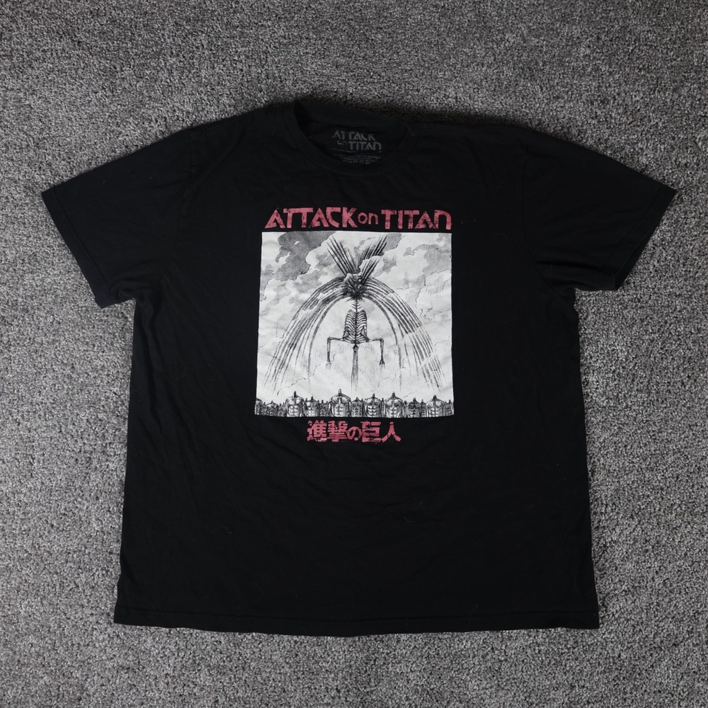Attack on Titan Manga Graphic T Shirt Black Men's XL Anime Hajime Isayama